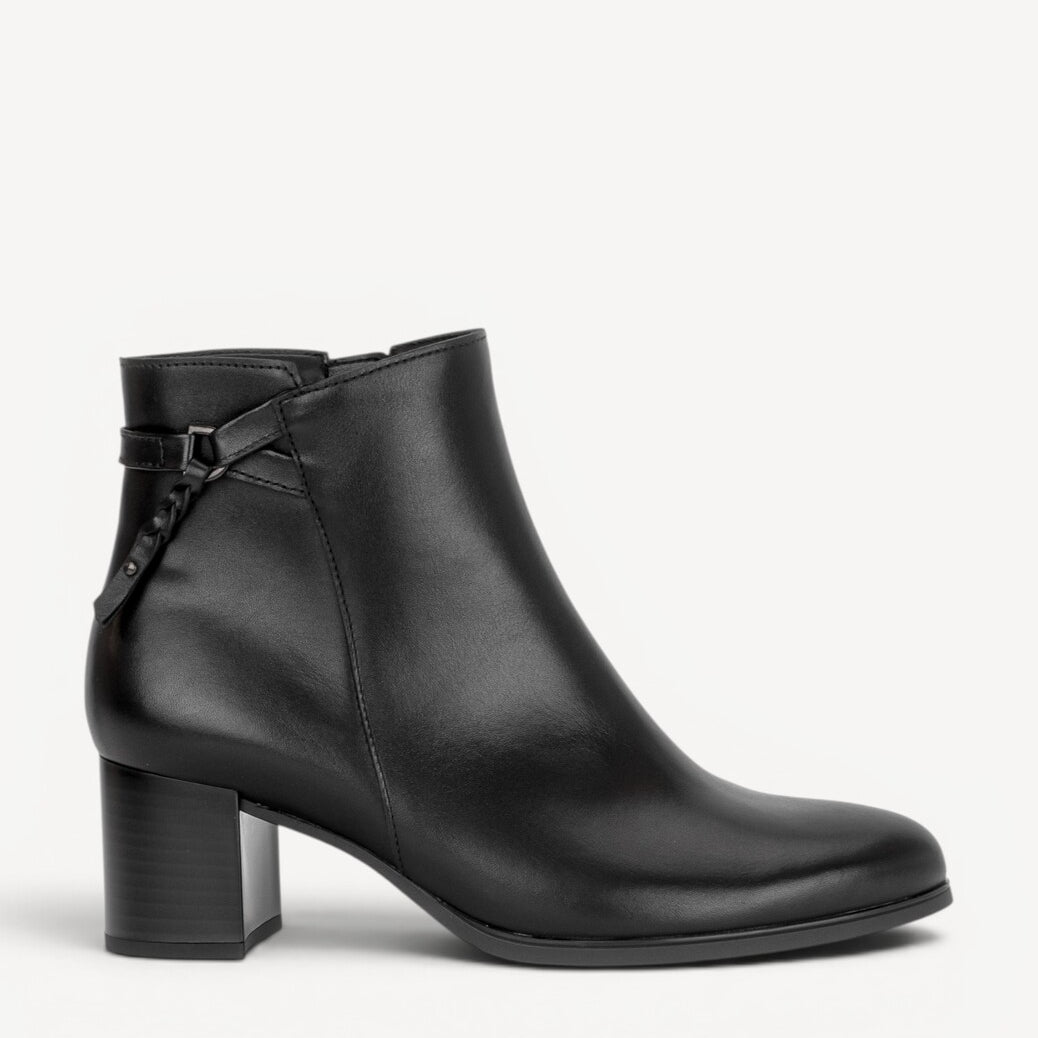 DAMES BOOTS+KORT LAARS-Zwart leer