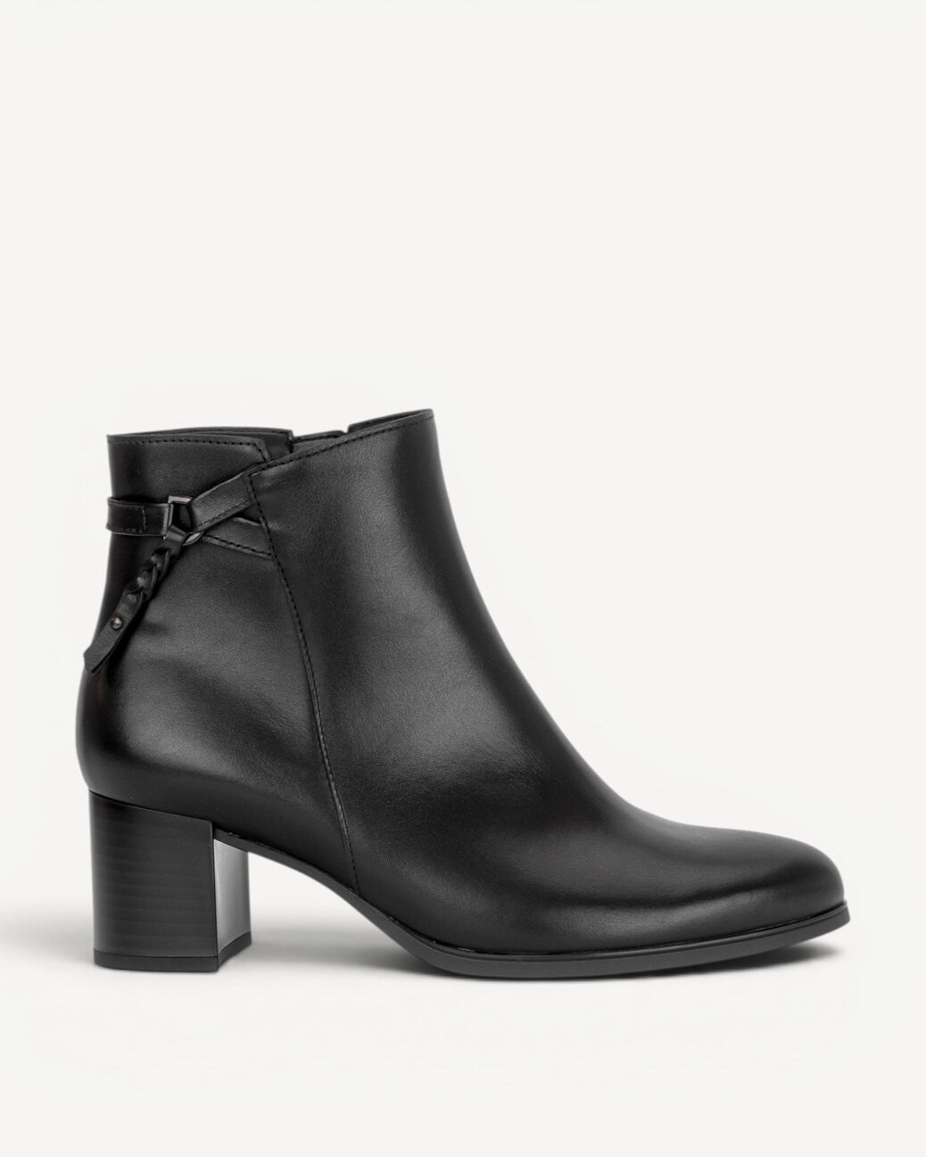 DAMES BOOTS+KORT LAARS-Zwart leer