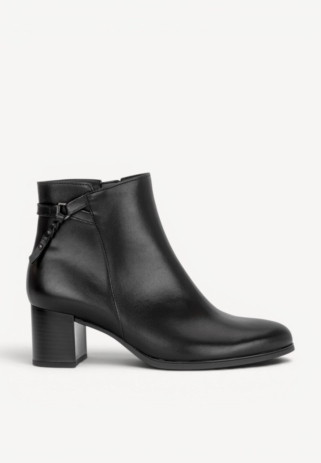 DAMES BOOTS+KORT LAARS-Zwart leer