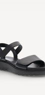 DAMES OPEN SCHOENEN-Zwart leer